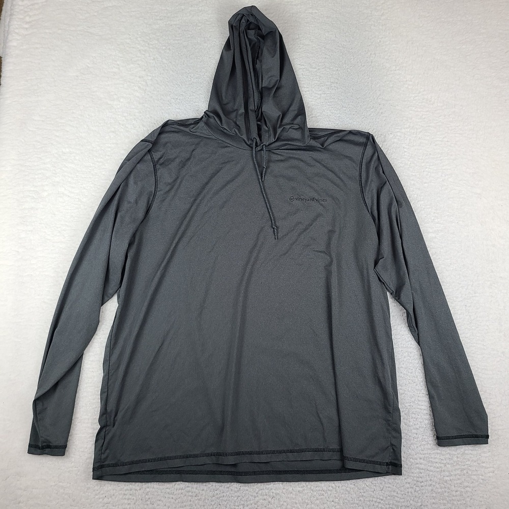 Vineyard Vines Performance Hoodie Mens 2XL XXL Dark Gray Polyester Spandex